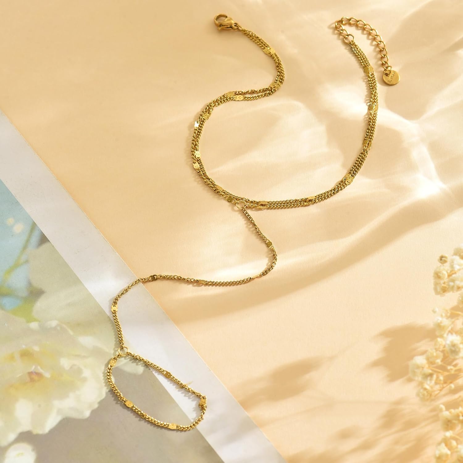 Toe Ring Anklets for Women Waterproof 18K Gold Plated Pearl Beaded Heart Diamond Ankle Bracelets Dainty Foot Chain Anklets Beach Jewelry Christmas Gifts - Image 5