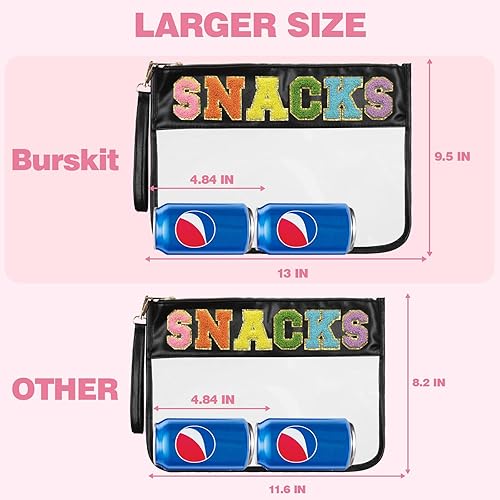 Miniatura 3 de Bolsa para aperitivos, bolsa de felpilla transparente con cremallera, bolsa de maquillaje de viaje, bolsa organizadora de almacenamiento estético