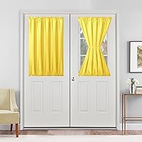 Vista 35 de Hiasan Cortinas francesas para puerta de privacidad, cortina frontal semitransparente con bolsillo para barra para ventana de puerta, 1 panel