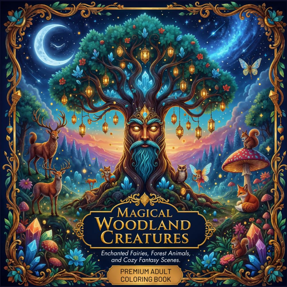 Magical Woodland Creatures: An Enchanted Forest Coloring Book for Adults | Whimsical Woodland Animals, Fairies & Fantasy Scenes – A Perfect Gift for Relaxation & Creativity