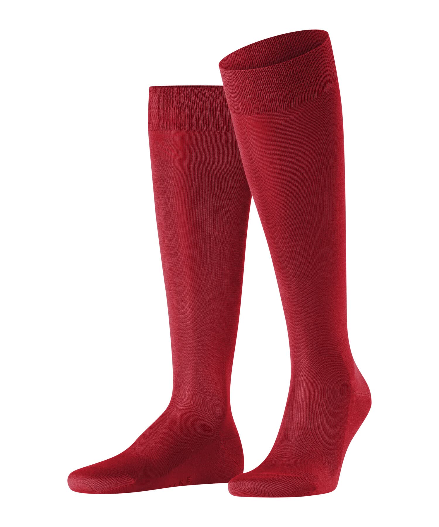 FALKE Men's Tiago M Kh Fil D'Écosse Cotton Long Plain 1 Pair Knee-High Socks, Red Scarlet 8228, 7-8