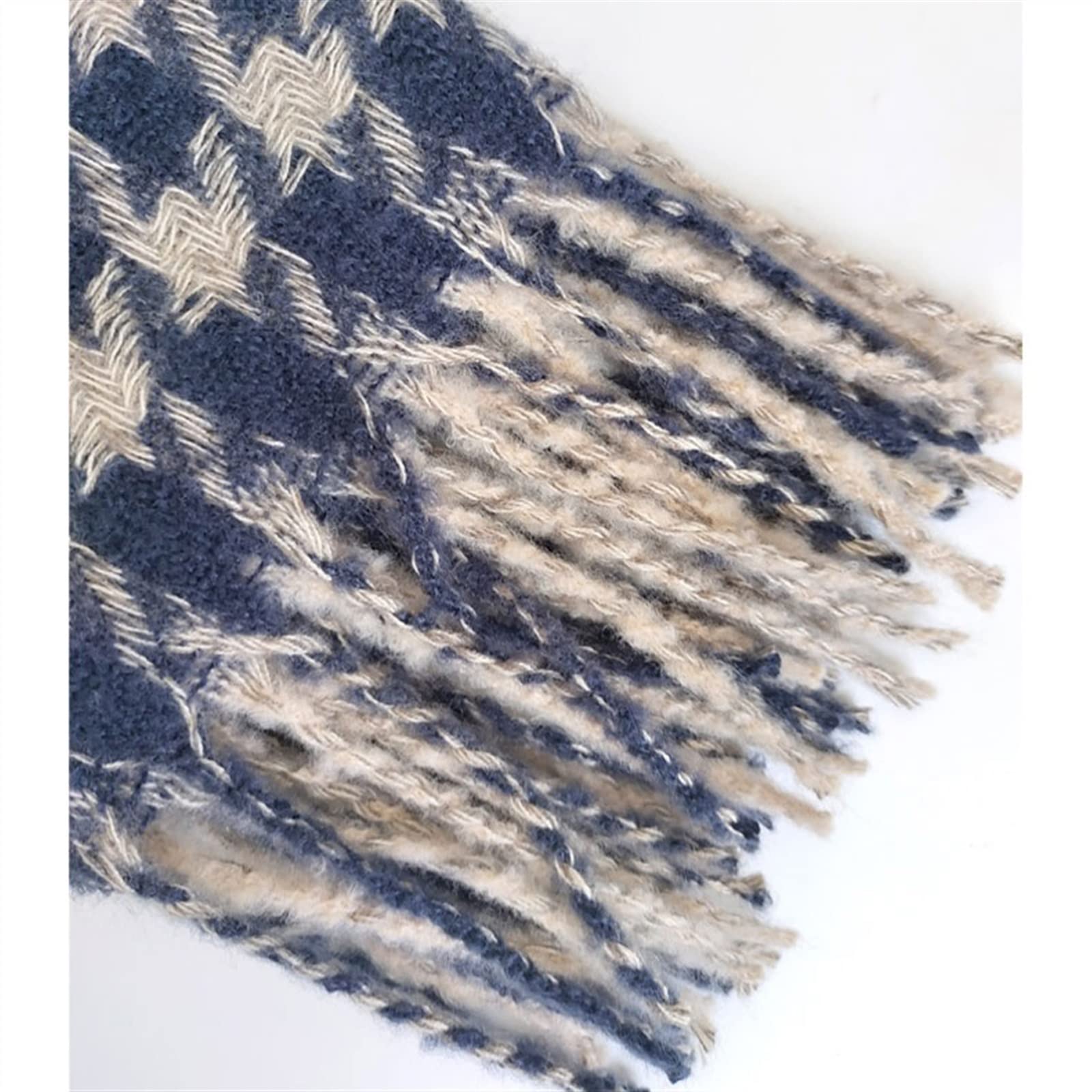 Szal Szalik Zimowy szalik w kratkę Wszechstronny Modny duży szal Wykwintny duży pałąk na szyję Tassel Design，200cm Szalik damski