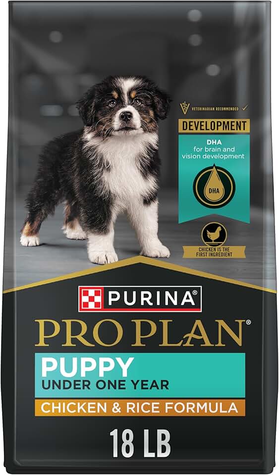 Purina Pro Plan High-Protein Dry Puppy Food Chicken and Rice Formula Dry Dog Food, 18 lb. Bag