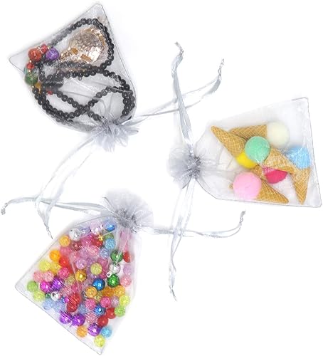 Miniatura 275 de Dealglad 100pcs Drawstring Organza bolsas de joyería caramelo para fiestas, casamientos, regalos Negro