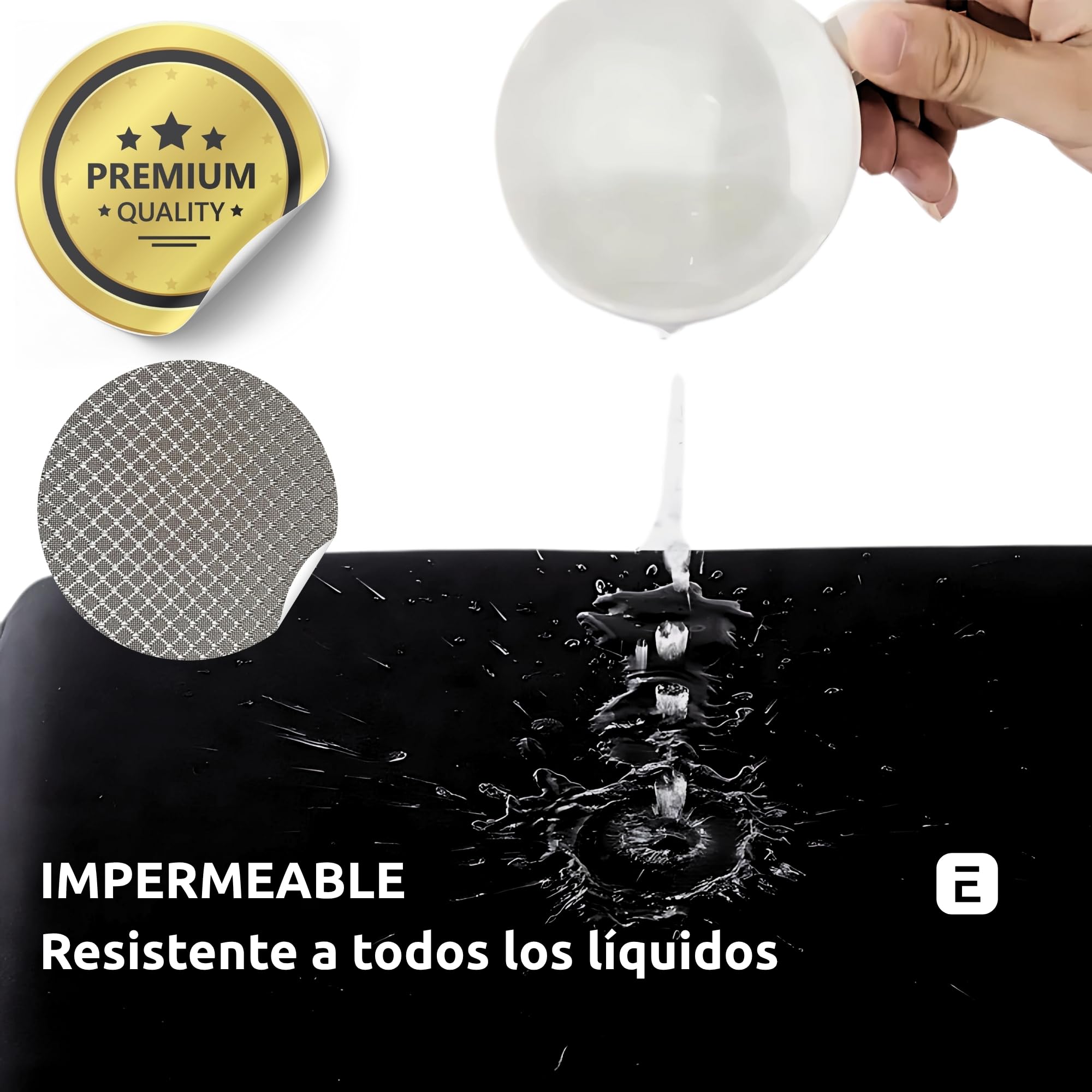 INDESMED Cojín Antiescaras Espuma Viscoelástica Alta Densidad, 100% Impermeable, Antideslizante y Ergonómico para Silla de Ruedas, Oficina |Cojín postural-Funda Lavable|Fabricado en España-40x40x4cm