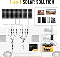 Vista 4 de BougeRV Conectores solares en Y para panel solar, conectores paralelos extra largos de 1 a 6, adaptador de rama PV, cable, enchufe, herramienta