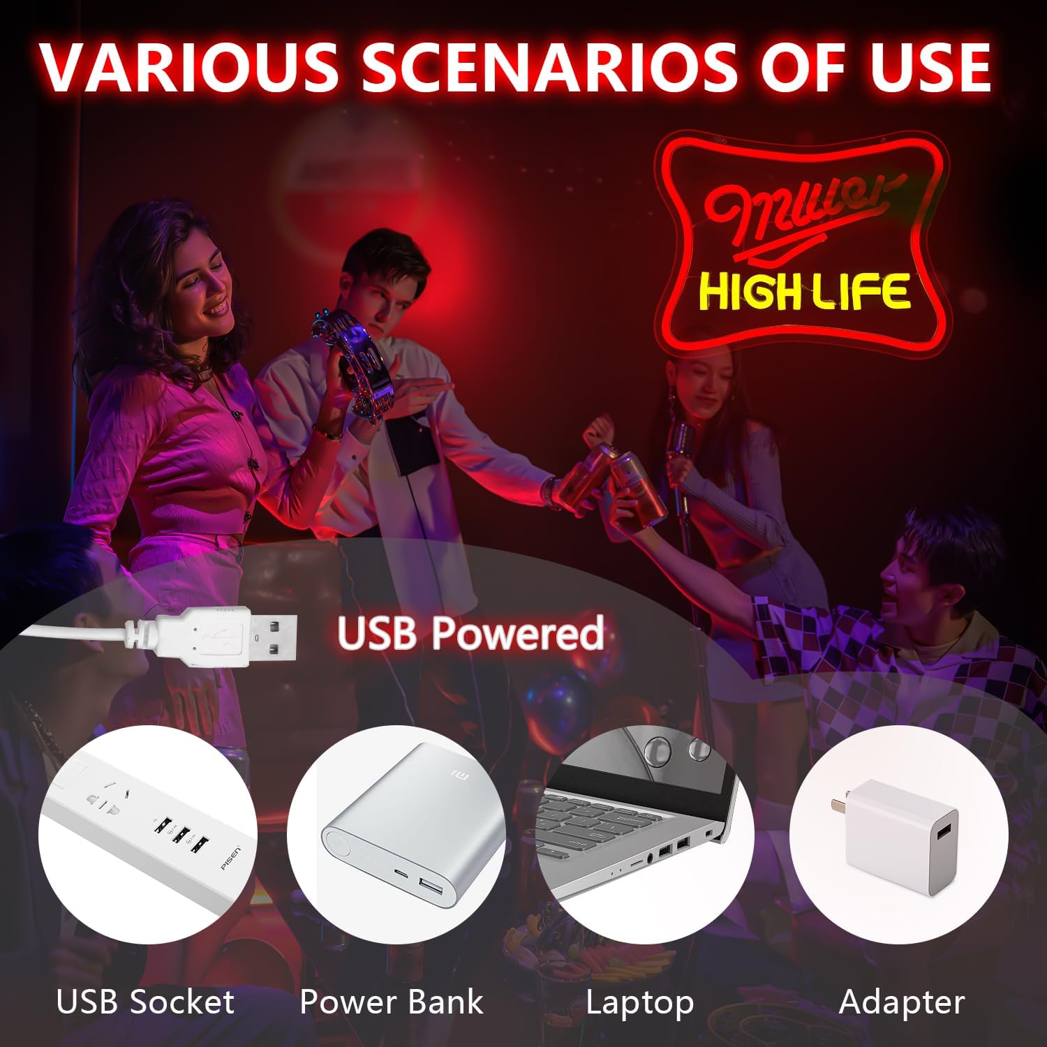 Beer Neon Sign Red Neon Lights for Wall Decor Dimmable Beer LED Signs for Bar Wall Light Up Signs for Bar Pub Club Man Cave LED Light Art Wall Lights - Image 4