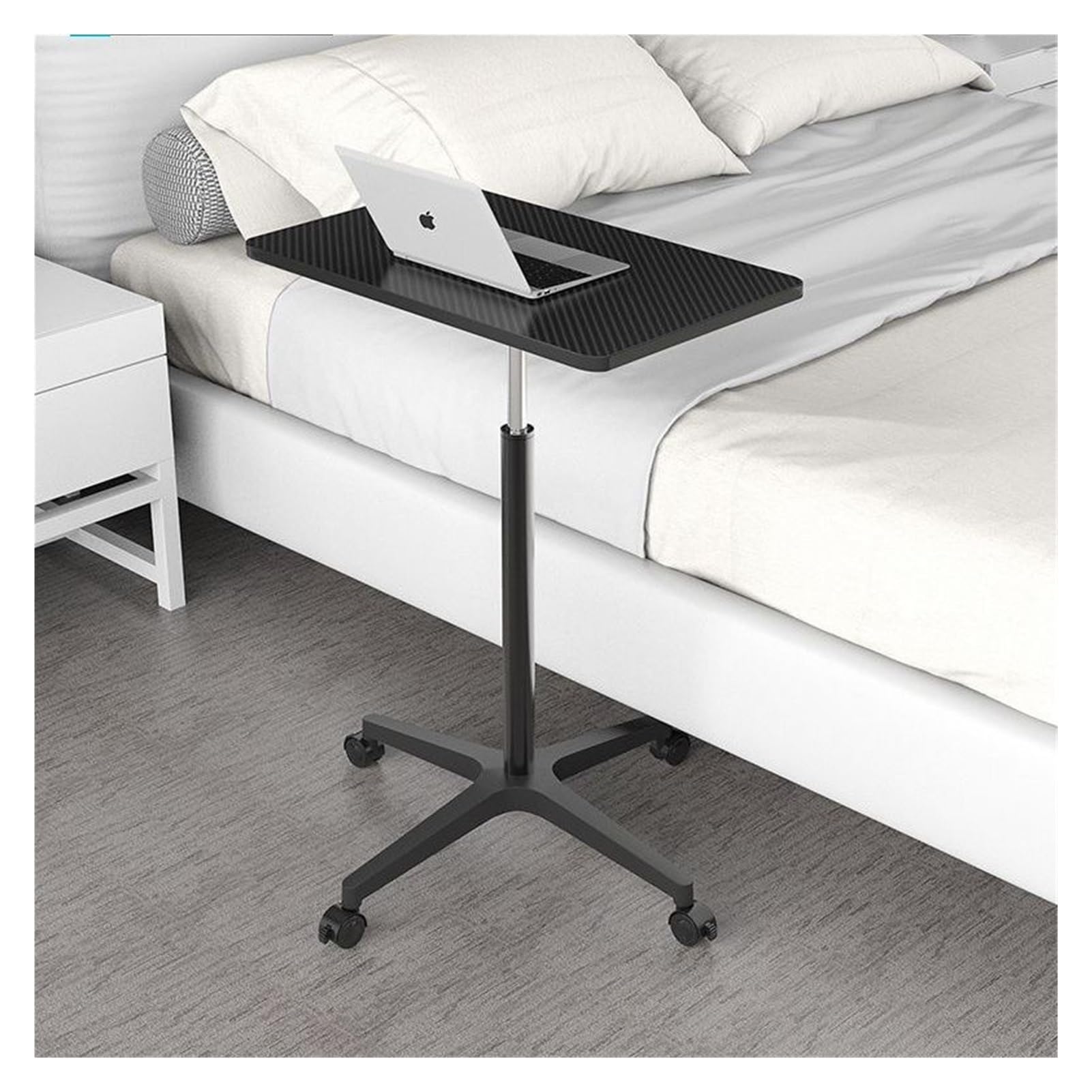 Scrivania per computer portatile, regolabile in altezza, mobile con ruote, per casa, camera da letto, divano, ufficio, postazione di lavoro portatile