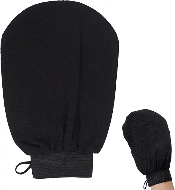 Gant Exfoliant Corps Noir - Gant de Gommage pour Peau Douce et Lisse