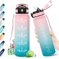 KollyKolla Borraccia 1L, Borraccia con Cannuccia e Marcatori Temporali