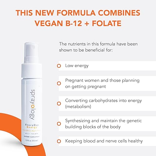 Miniatura 3 de Sprayology Everyday Energy - Suplemento de folato y vitamina B12 - Spray oral de vitamina vegana  Sin gluten  Todo natural  Sin lactosa  Vegano