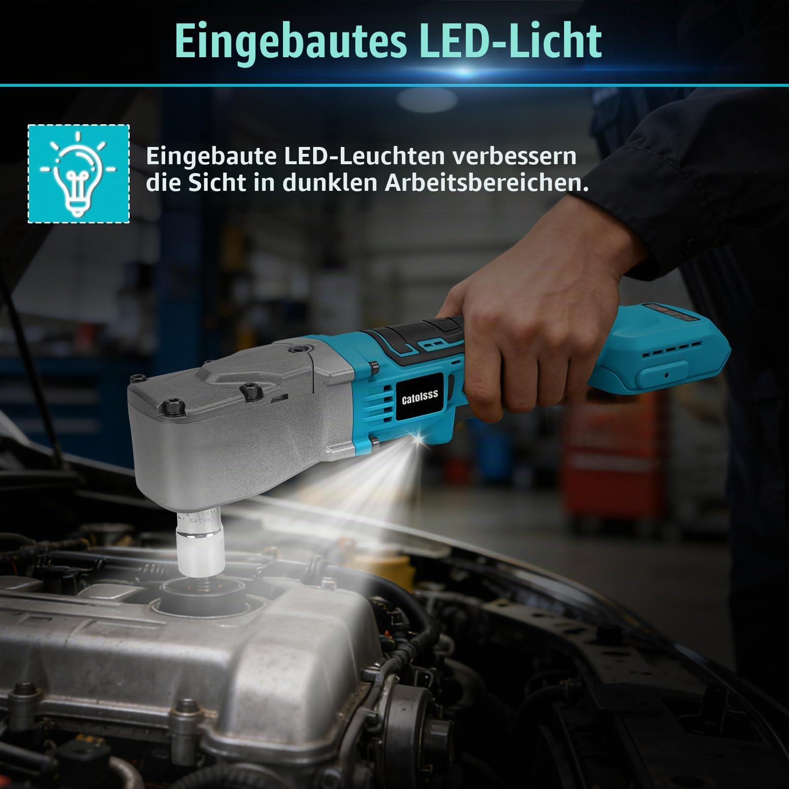 1/2" Akku Ratschenschlüssel für Makita 18V Akkus,280N.M Bürstenloser Motor,Variabler Drehzahl, 5 Steckschlüssel, Elektrischer Ratschenschlüssel für Möbel und Autos（ohne Akku）