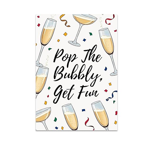Chic Celebration Poster Print - Pop The Bubbly, Get Fun
