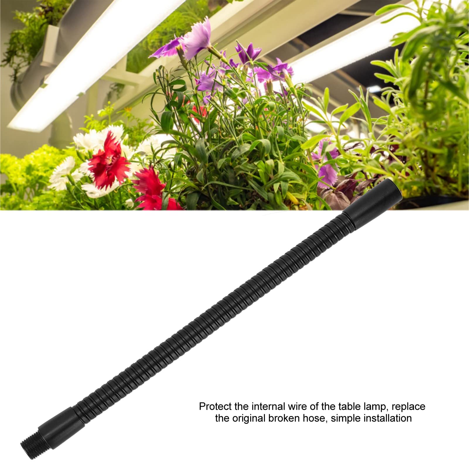 Shanrya Tubo Flessibile per Lampada, 4 Pezzi Tubo Flessibile per Lampada a Collo di Cigno Calibro 10 Mm Universale Regolare per Montaggio Illuminazione (20 cm)