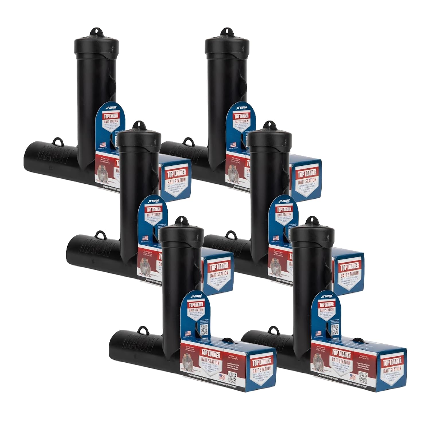 Top Loader Black Plastic Rodent Bait Station – Durable Tamper-Resistant Station for JT Eaton Bait Blocks & Rodenticides