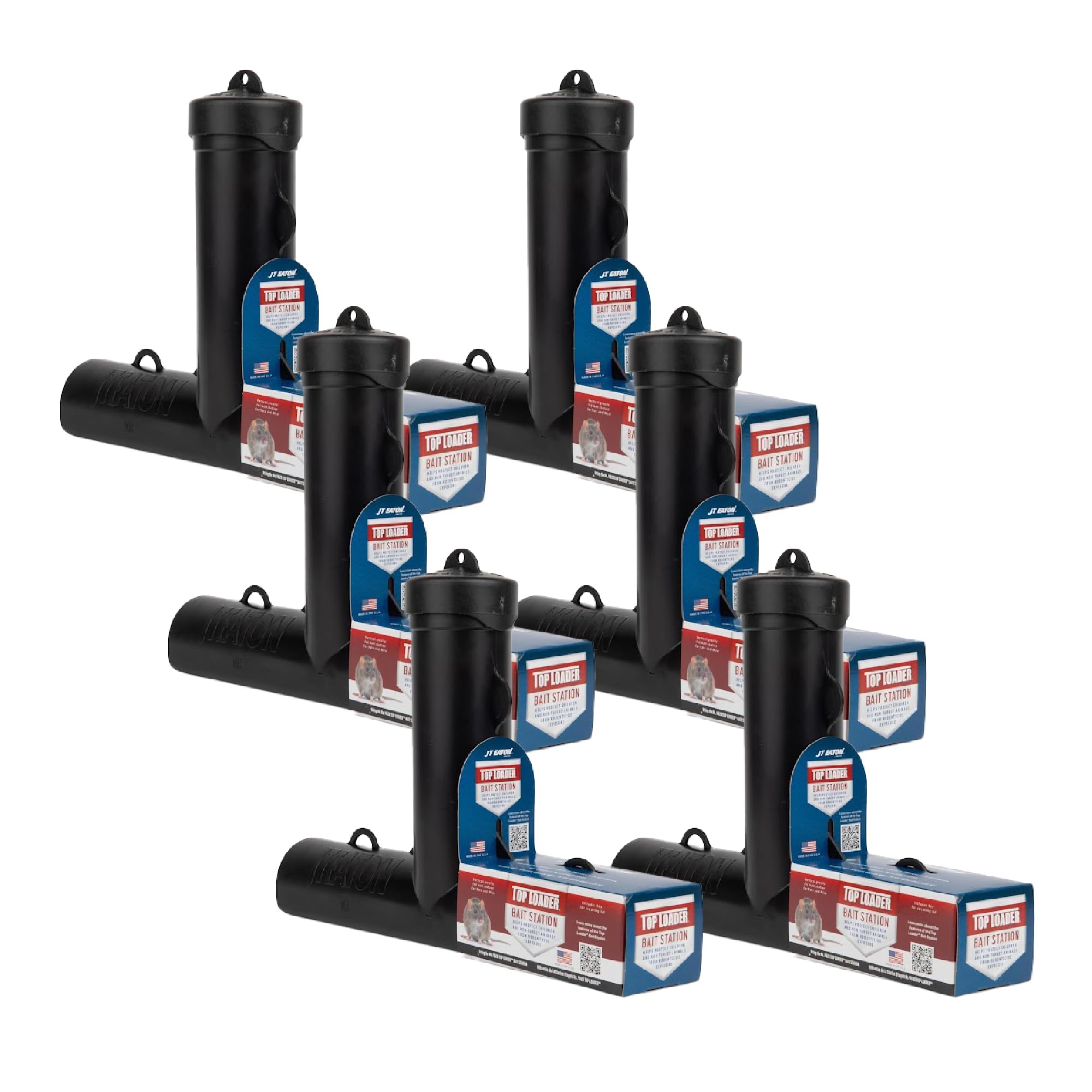 Top Loader Black Plastic Rodent Station Durable Tamper-Resistant for Mice & Rats