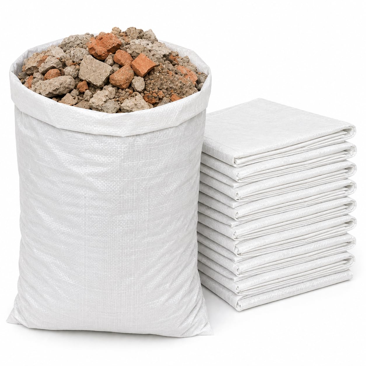 Sacchi per macerie in polipropilene tessuto extra large in polipropilene, resistenti, 60 x 90 cm, XL (50)