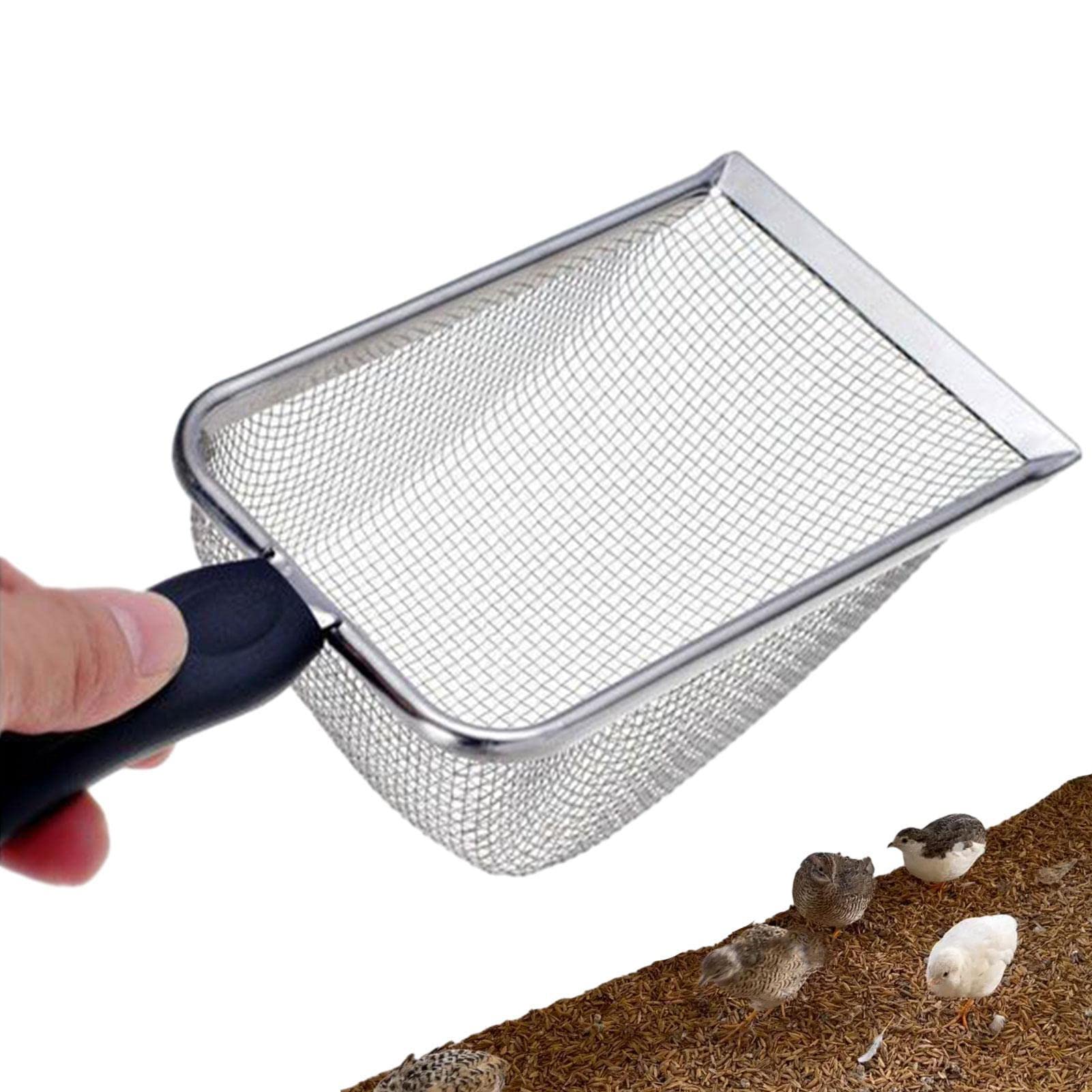 Dubbulon Style 1 Cat Poop Scooper | Lifter Cat Scoop - Sand Filter Shovel, Non-Stick Coated Metal Scoop Fine Sand Scooper For Box
