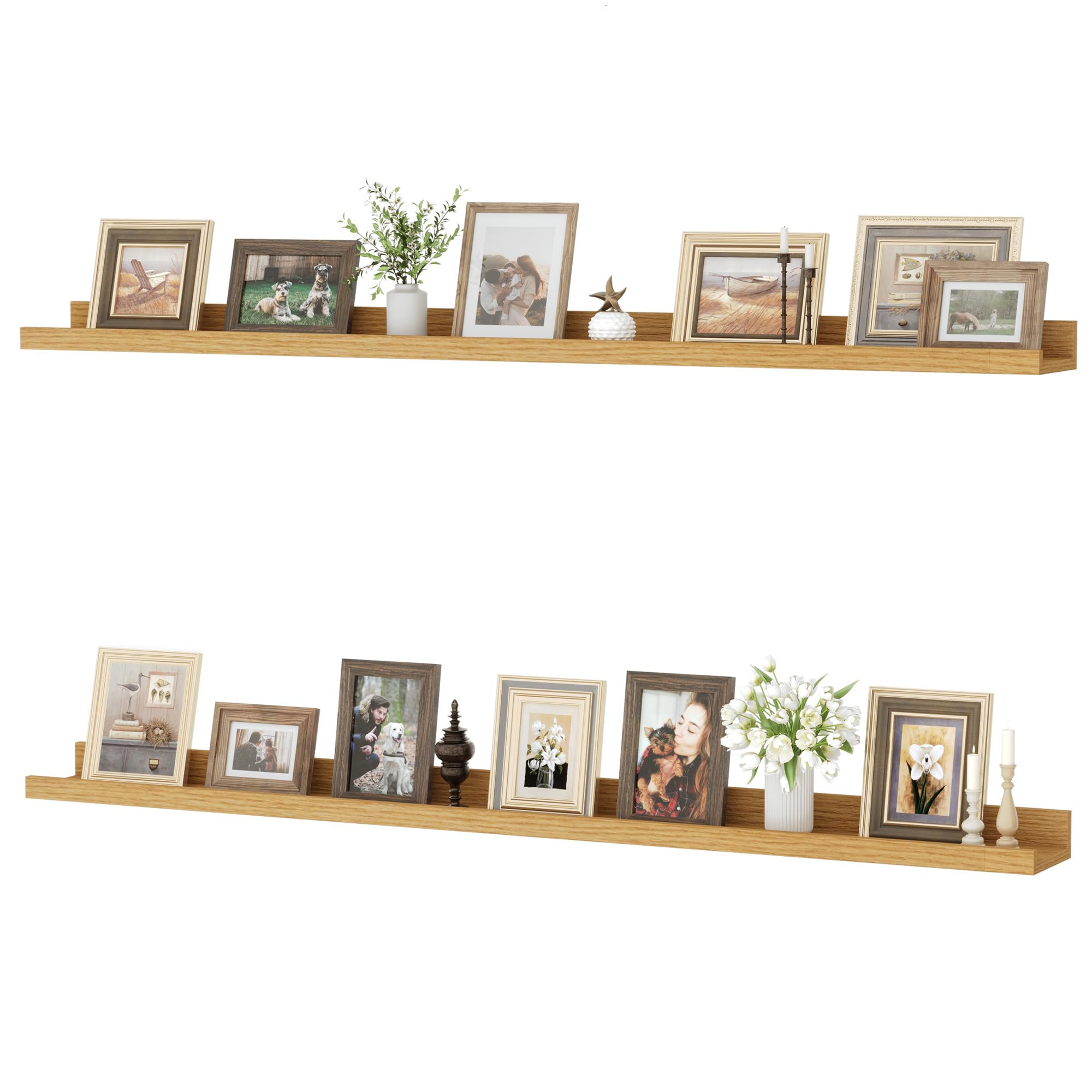 Feihorrm Wandregal, 2er Set, Schweberegal aus Holz, Wandboard (Beige, 120 cm)