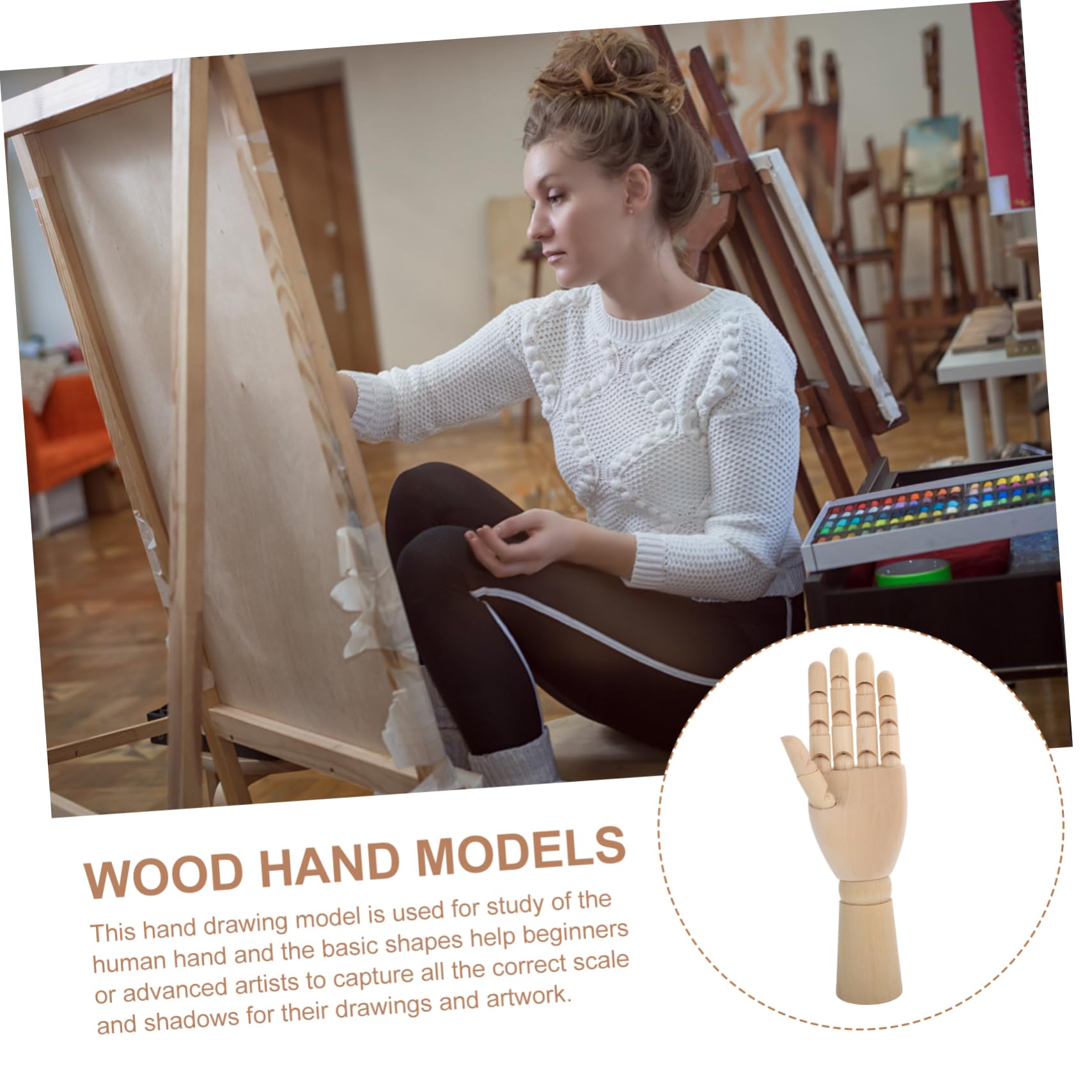 Homoyoyo Wooden Puppet Hand Craft Movable Joint Hand Model for Sketching and Art Projects