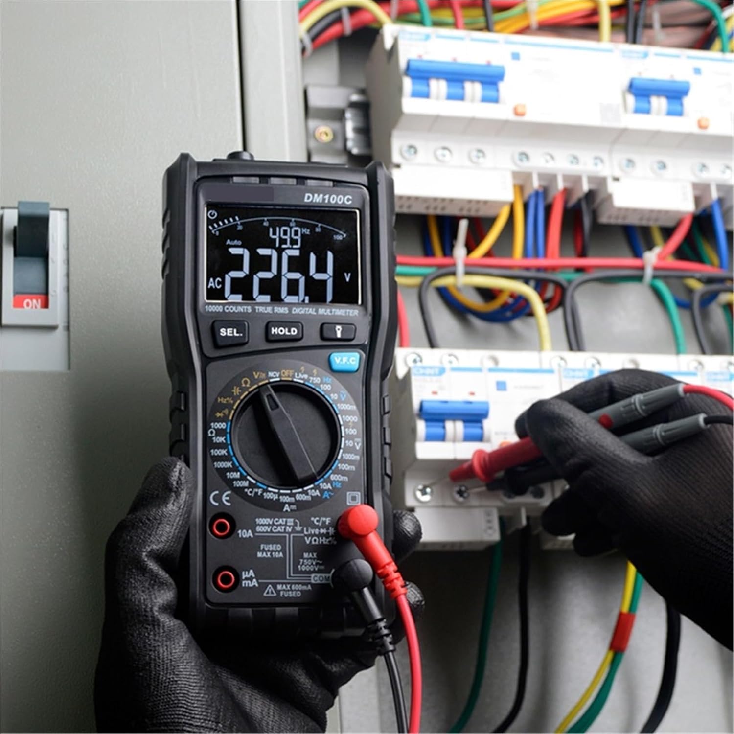 DM100/DM100C high Precision Digital multimeter Multi-Function Anti-Burn Digital Display Electrical(DM100C)
