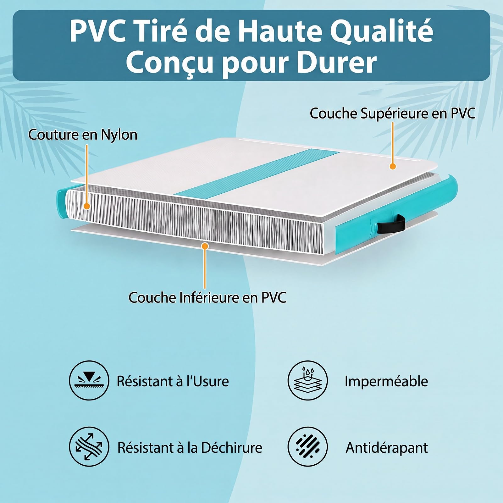 GYMAX Tapis de Gymnastique Gonflable 300 x 100 x 10 cm, Piste Gonflable de Tumbling, avec Pompe Pratique, Sac de Transport, Air Track pour Exercice, Entraînement, Fitness, Yoga, Danse