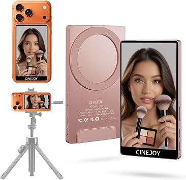 EACHSHOT CineJoy M2 Back Selfie Monitor Screen for iPhone No Latency 4K 120fps Back Camera Monitor for iPhone 17,16,15 with Mic Port for Vlog Tiktok Live Streaming Pink