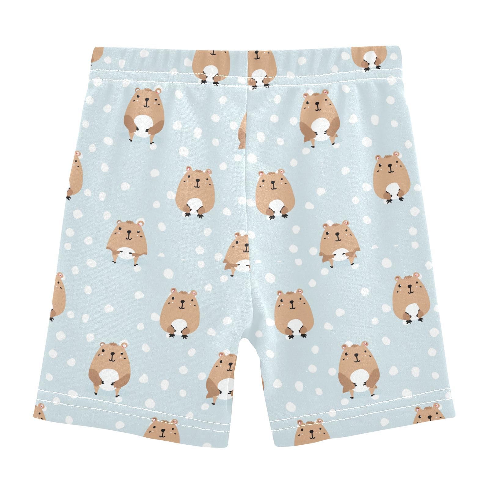 Girls Shorts Capybara Blue Dots Under Dress Girl Bike Cartwheel Shorts Dance Short