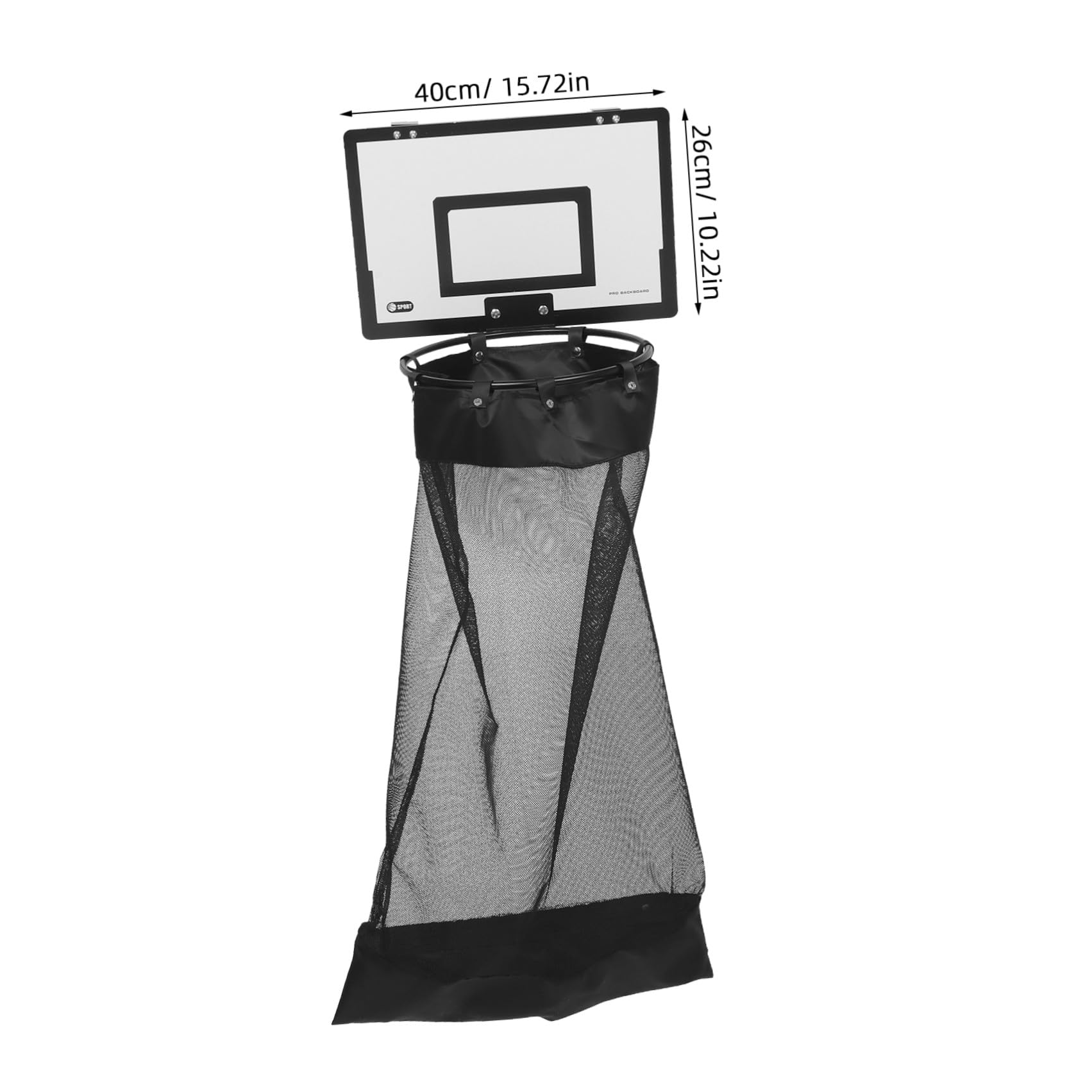 Basketballkorb Wäschekorb zum Aufhängen an Tür mit Netzgewebe und Holzrückwand für Schlafzimmer und Bad Platzsparend mit Reißverschluss
