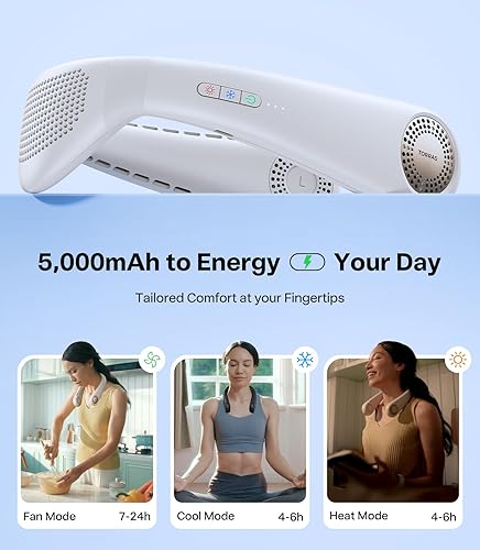 Miniatura 6 de TORRAS COOLiFY Air 2025 - Ventilador de cuello mejorado para aire acondicionado, doble flujo de aire profesional, ventilador portátil ultraligero