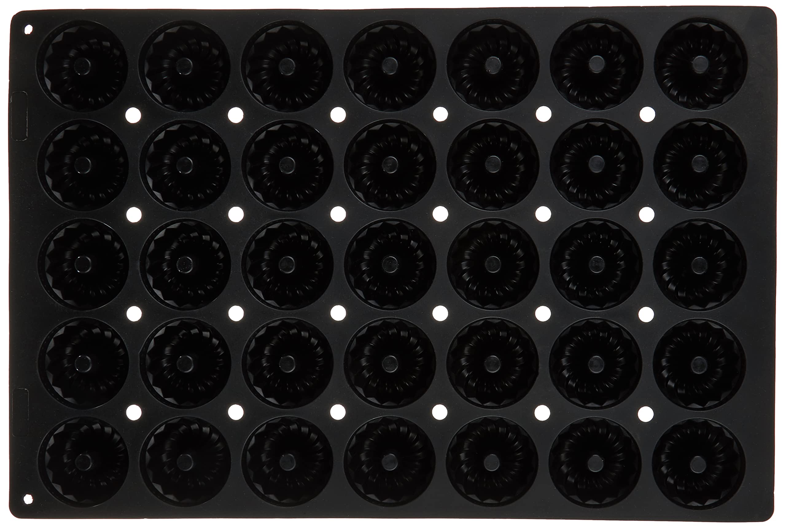 Lurch 67110 FlexiGastro Backform aus 100% BPA-freiem Platin Silikon 35er Minigugelhupf, schwarz, 60 x 40 cm, Gastronomie
