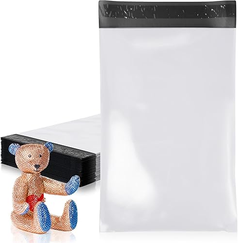 Sobres de polietileno blancos de 6 x 9 pulgadas. Paquete de 100 sobres de polietileno autosellantes. 6 x 9 bolsas de polietileno de 2 mil de grosor,