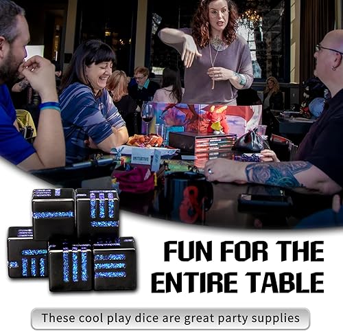 Miniatura 4 de HNCCESG - Juego de dados de metal D6, dados de 6 caras, 6 piezas de dados de metal sólido para juegos de rol DND Calabozos y Dragones, juego de rol