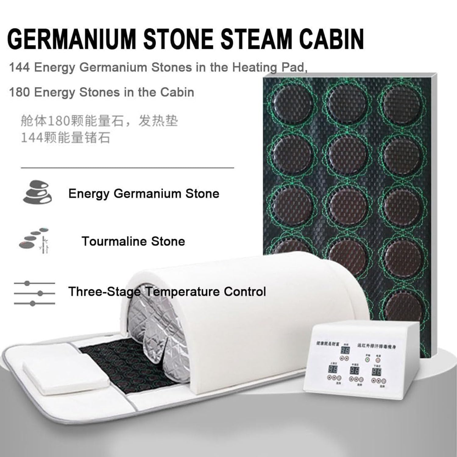 Manta Vapor para Sauna Doméstica, Sauna Profesional Moldeadora Corporal con Controlador 3 Zonas Y Control Remoto, Cápsula Sauna Personal con Cobertura Completa 360 ​​Grados Y Almohada,Brown