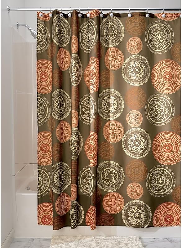 Bazaar Cortina de ducha de tela para maestro, invitado, niños, dormitorio universitario, baño, 72" x 72", marrón