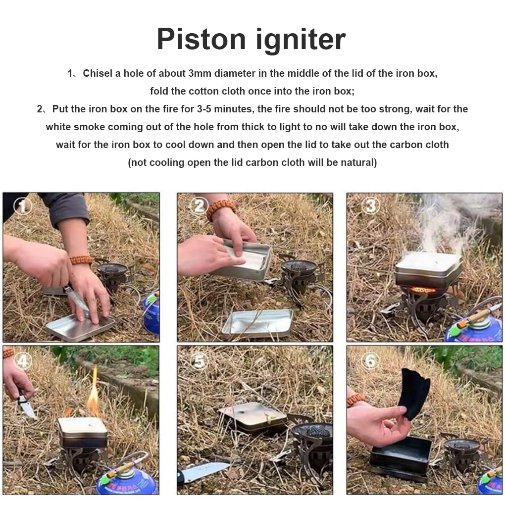 Lot de 2 pistons de feu en laiton portables en alliage d'aluminium pour flamme à compression d'air, urgence, pique-nique, voyage, pêche, outil de survie noir