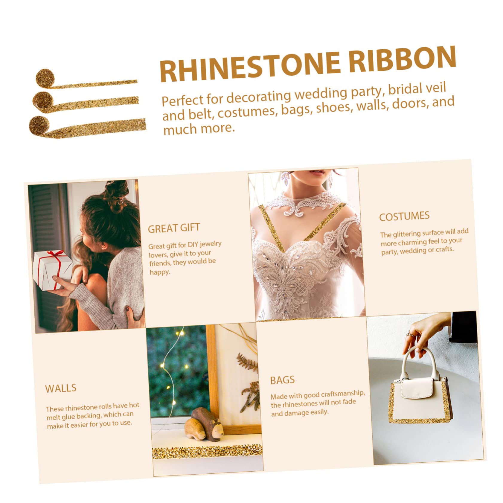 TEHAUX 9stücke Strassband Für Bastelprojekte Glitzernde Dekoration Für Hochzeiten Partys Kleider Taschen Und