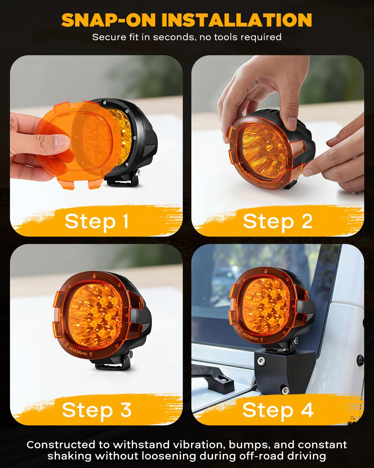 Auxbeam p4シリーズ4インチアンバー1ペア黄色1ペアライトカバー2ペア Amazon.co.jp: Auxbeam P4シリーズ 4インチディープアンバーライト