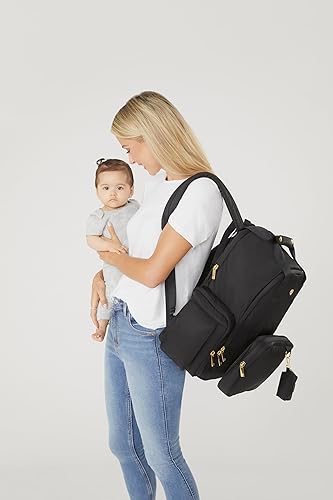 Miniatura 4 de HUGGIES Signature Hug Pack - Mochila para pañales, cuero negro, talla única