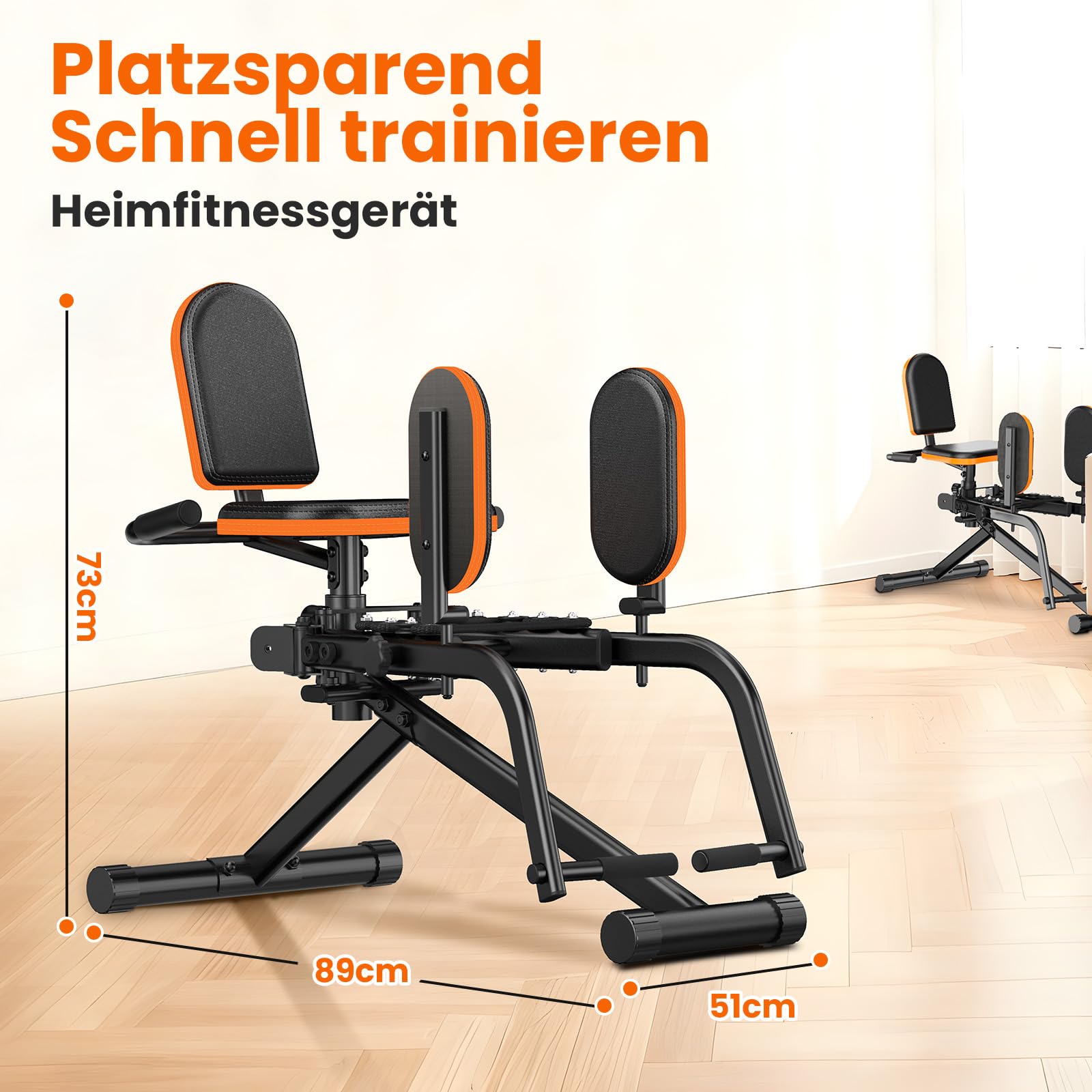 HXD-ERGO 6 Widerstandsstufen Hip Abductor Machine für Zuhause, Glute Machine Spagattrainer, Bequem Beinspreizer, Innenschenkel Trainer für(Doppelfunktion)