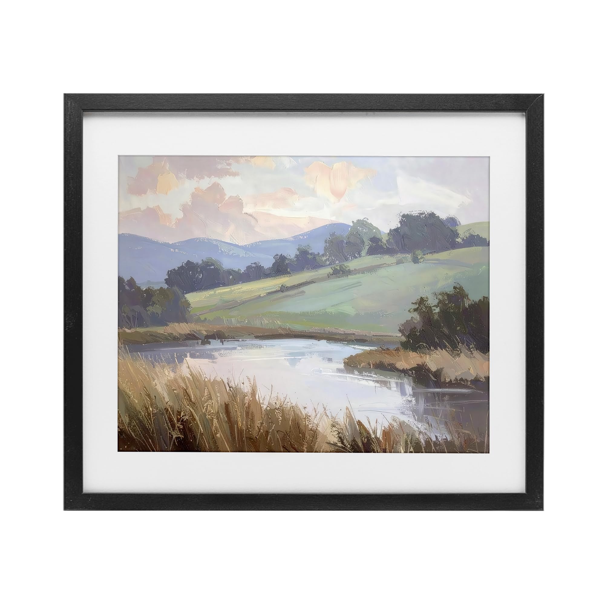 'Subtle Distant Mountains'| Framed Print Under Glass
