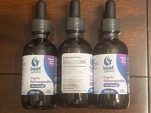 Miniatura 3 de Ashwagandha Drops - 2000 mg - 6 veces más fuerte que las píldoras y cápsulas, suplementos de ashwagandha KSM-66, gotas líquidas orgánicas