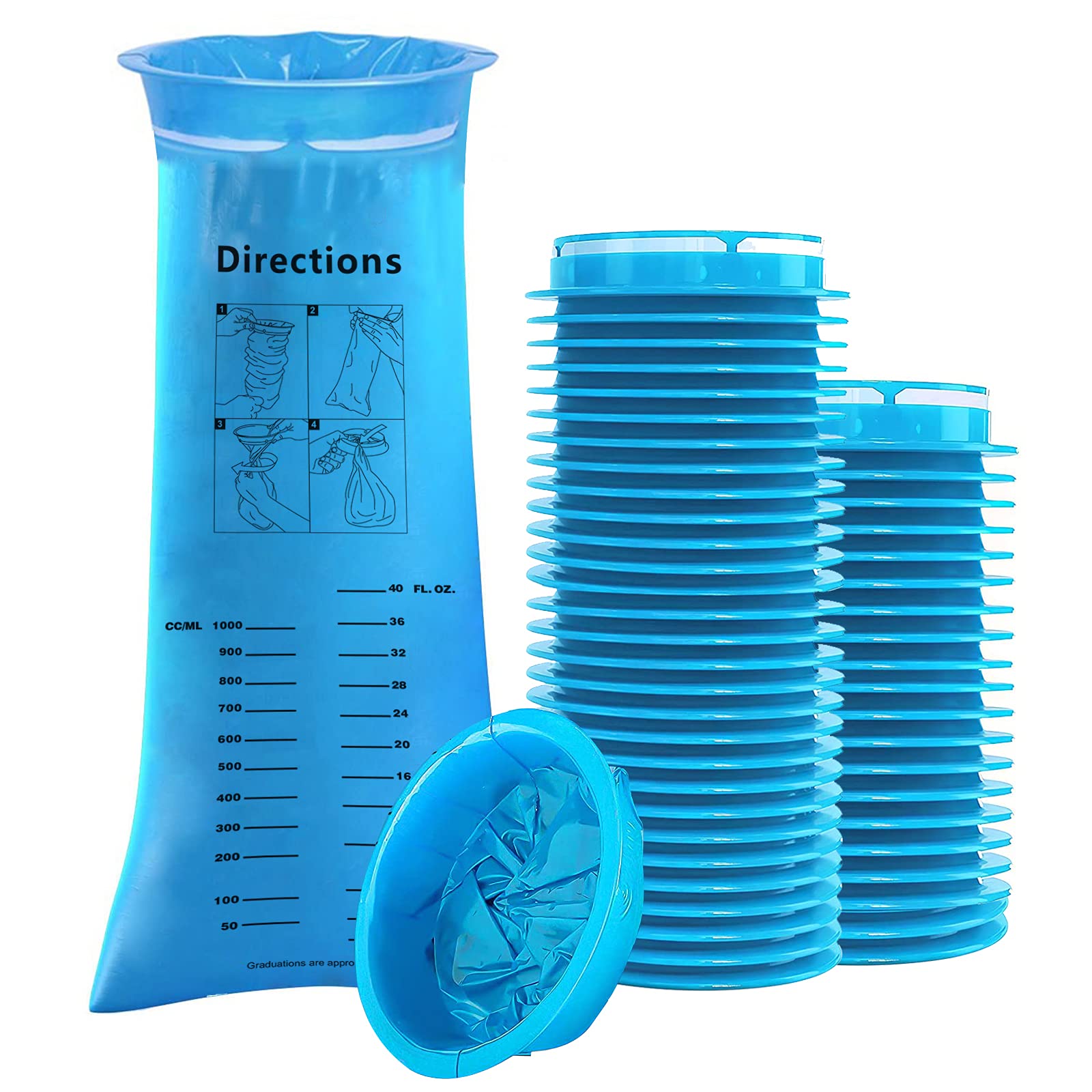 Buy 50 Pack Barf Bags 1000ml High Density Emesis Bags,Vomit Bags Disposable Leak Resistant