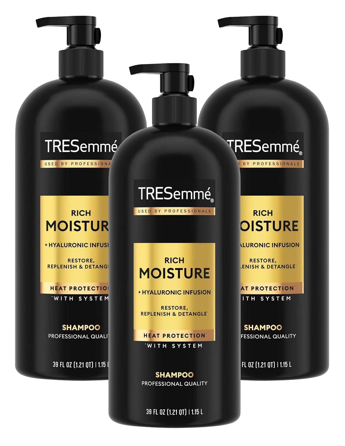 Tresemme Shampoo Moisture Rich 39 Ounce Pump (1153ml) (3 Pack)