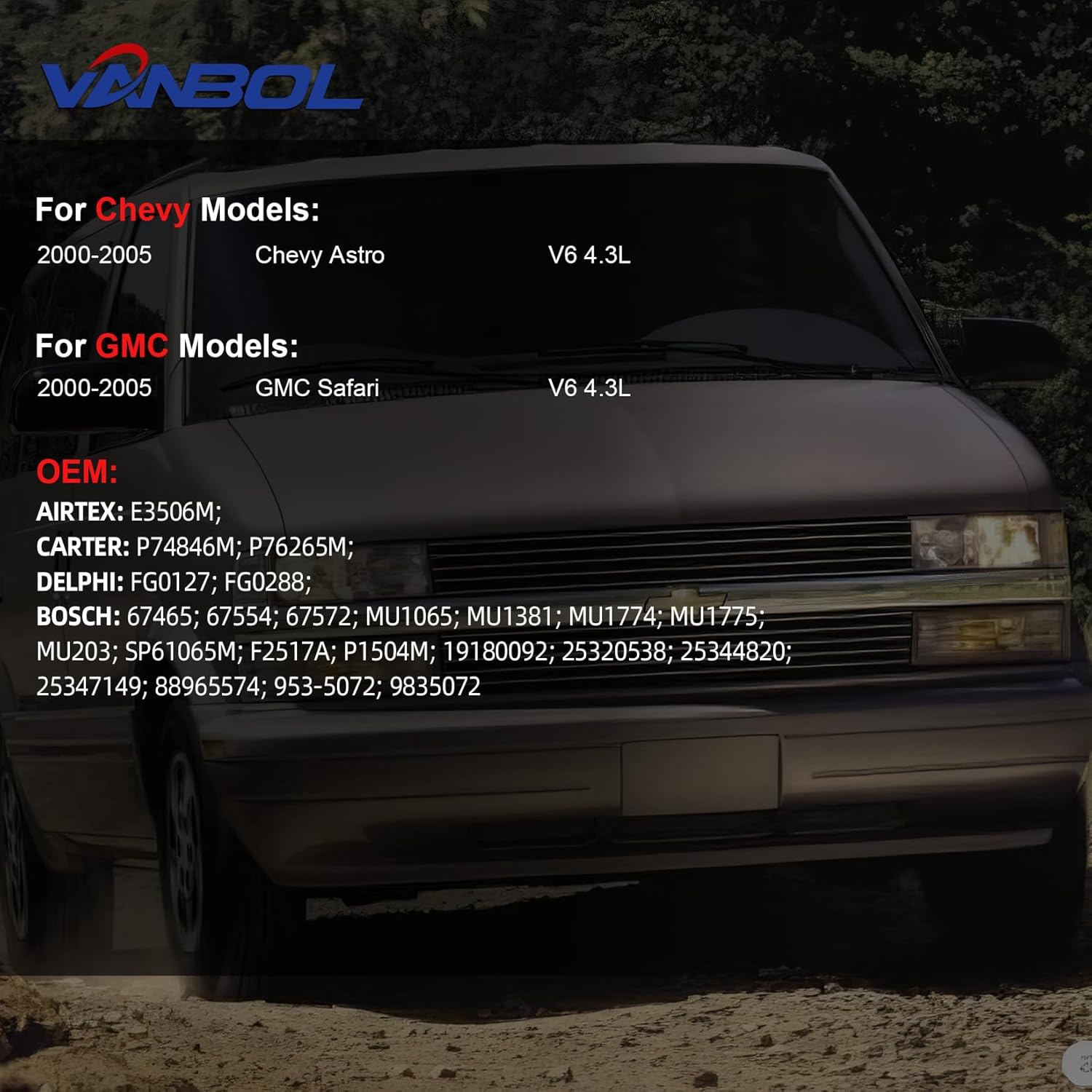 Electric Fuel Pump Module Assembly Compatible with 2000 2001 2002 2003 2004 2005 Chevy Astro GMC Safari V6 4.3L GAS Replace E3506M FG0288 VANBOL0127 with Sending Unit Pressure Sensor O-ring