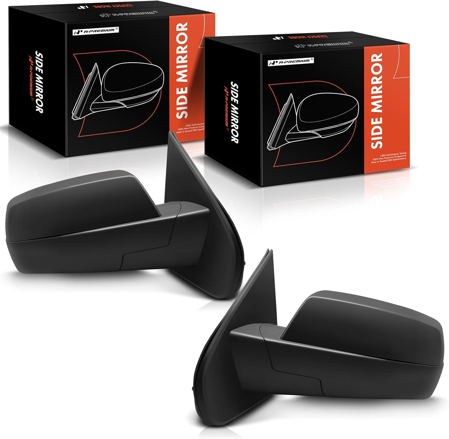 A-Premium Pair (2) Driver and Passenger Side Manual Door Mirror - Compatible with Chevrolet Silverado 1500, Silverado 2500 3500 HD & GMC Sierra 1500, Sierra 1500 Limited - Non-Heated Manual Folding