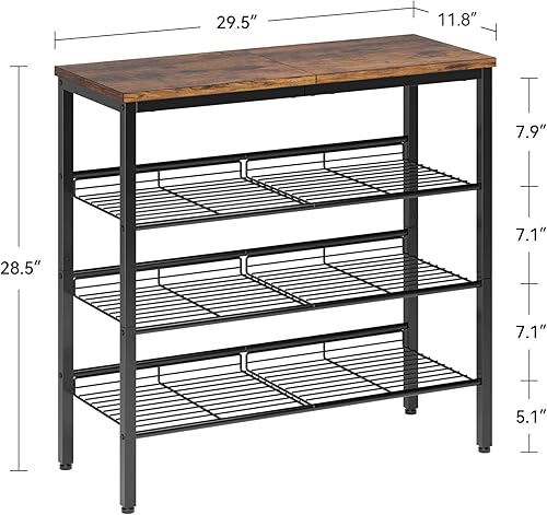 Miniatura 3 de Zapatero para armario, organizador de zapatos de 4 niveles para entrada, estante de zapatos con estantes de almacenamiento y parte superior