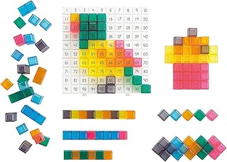 edxeducation Pattern Activity Set - STEAM Toy for Ages 5+ - Number Board - 150 Color Cubes - 16 Activities - Creative Designs, Numbers, Counting