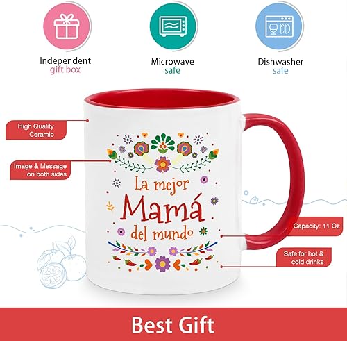 Miniatura 5 de Cabtnca La Mejor Mama Del Mundo, regalos para mamá en español, taza de café para mamá, regalo para mamá, regalos de Navidad para el día de la madre