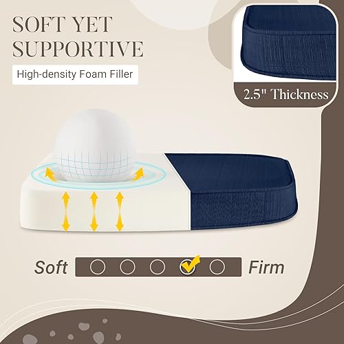 Miniatura 3 de Basic Beyond Cojines para sillas de comedor, 4 unidades, cojines para sillas de cocina en forma de D con lazos, juego de 4, cojines de asiento de